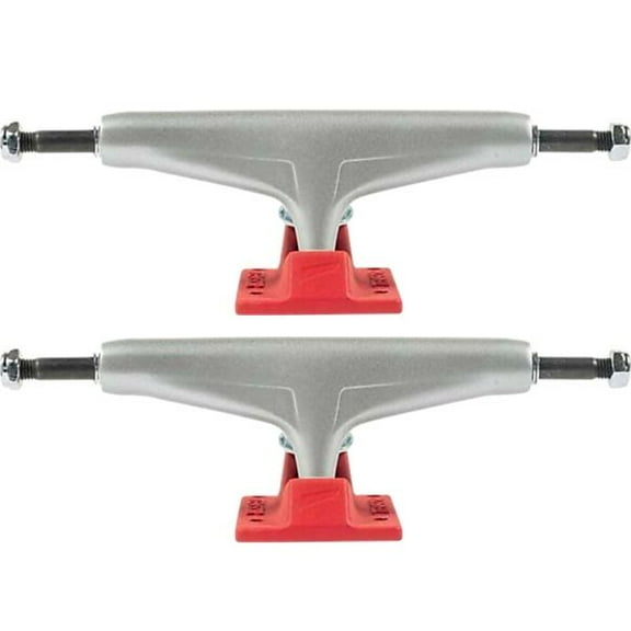Tensor Regular Mag-Light Skateboard Trucks Silver/Red - Hanger 5.5" Axle 8.25" (Set of 2)