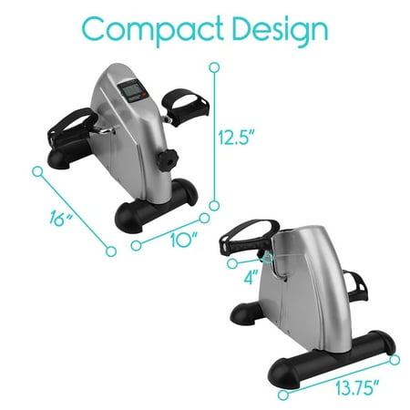 bike arm desk under exercise cycle foot exerciser leg mini pedal resistance lcd cycling adjustable fitness indoor display walmart peddler