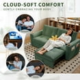thumbnail image 2 of 73" Queen Size Sofa Bed, Loveseat Sleeper Sofa with Pull Out Bed, Pockets and Cup Holders, Modern 2 Seater Convertible Small Couch for Living Room Bedroom Apartment,Green, 2 of 9
