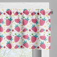 thumbnail image 3 of Ambesonne Strawberry Valance Pack of 2, Doodle Fruits Zigzags, 42"X12", Pink Seafoam White, 3 of 5