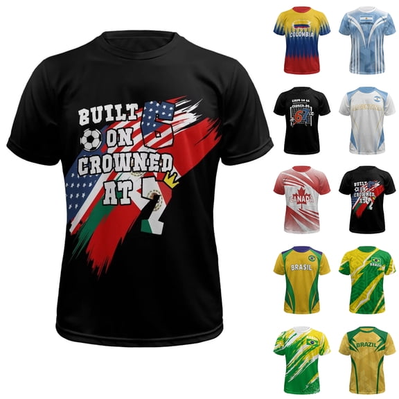 2026 New USA Soccer Jersey for Men, United States Jersey Soccer, Crew Neck Short Sleeve Football Tee, USA Flag Soccer Jersey Sport Top for Adult(White, 2XL)