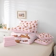 thumbnail image 6 of Erosebridal Brown Cartoon Capybaras 7-Piece Twin Bedding Sets For Kids,Pink Bow Cute Bowknot Bedding Comforter Set For Bowtie Girls ,Reversible Pink, 6 of 7