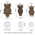 thumbnail image 2 of PH PandaHall 30 Sets 3 Styles 2 Sizes Tibetan Styles Alloy Owl Pendant Trays Blank Bezel with Glass Cabochon Clear Dome Tiles for Photo Craft DIY Jewelry Making Tray -20 mm/25 mm/25x18mm 2 Colors - 30 Sets, 2 of 7