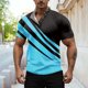 thumbnail image 2 of Summer Men'S Button Up Stand Up Collar Short Sleeved Shirt Casual Fashion TopM, 2 of 5