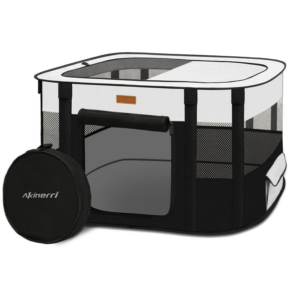 Corralito Akinerri para Perro, Gato y Conejo, Tienda Portátil Negra Extra Grande