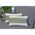 thumbnail image 2 of Cotton Woven Designer Lumbar Throw Pillow Covers Olive Green / Cream White, 12 x 20 inches | Oblong Small Rectangular Pillow Cases Set of 2, 2 of 5