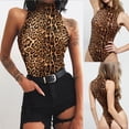 thumbnail image 2 of LMLYSoH Women’s Summer Vest Style Bodysuit Fashion Leopard Round Neck High Waist Tight-fitting Jumpsuit, 2 of 7