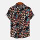 thumbnail image 2 of Hombres Casual Botones Playa Sin posicionamiento Estampado Turndown Camisa de manga corta Blusa Pompotops oipoqjl49323, 2 of 9