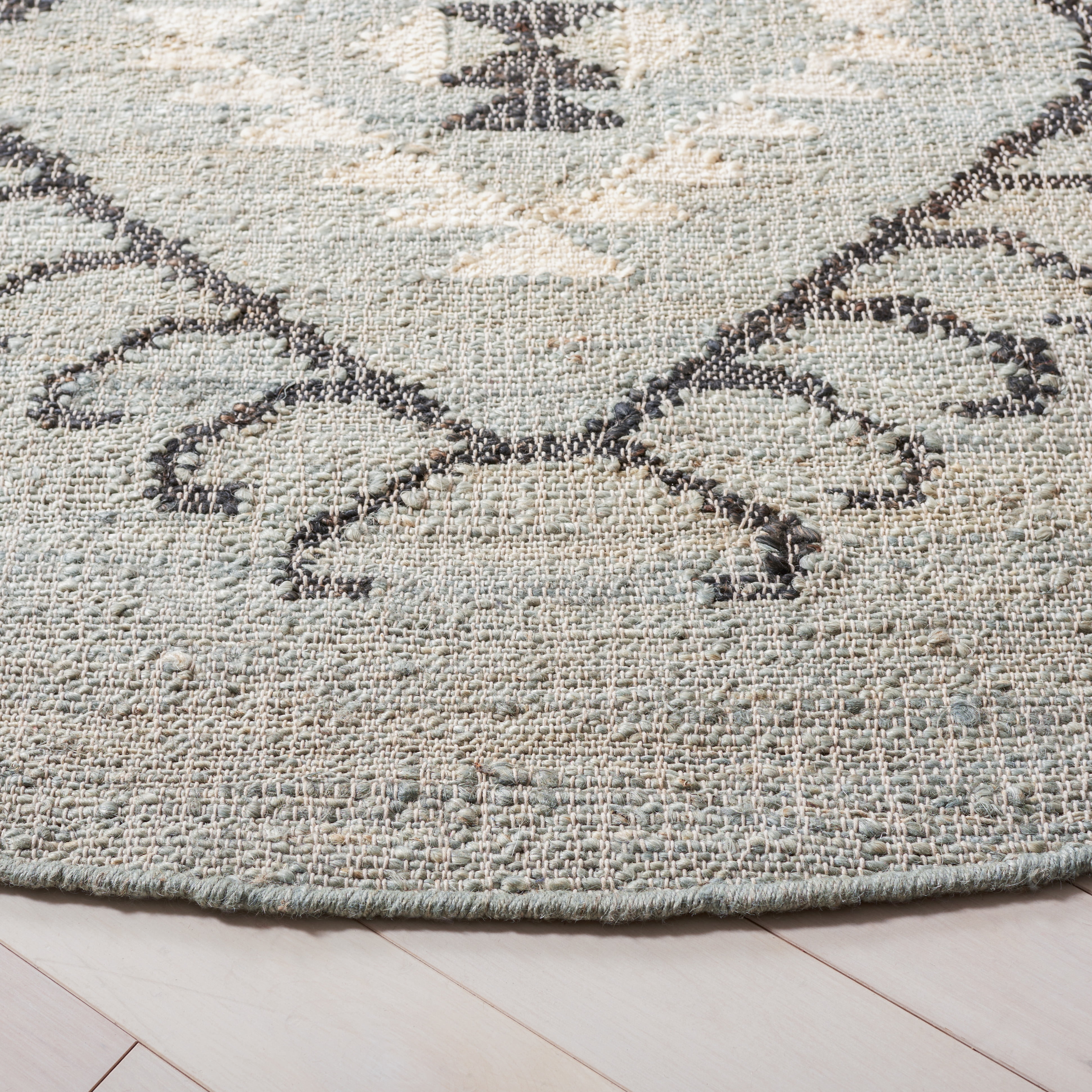 SAFAVIEH Kilim Lisette Tribal Area Rug, Blue/Black, 7' x 7' Round