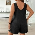 thumbnail image 4 of BSDJILFG Rompers for Women Plus Size Casual Pajama Lounge Sets Crew Neck Pull On Loose Short Overalls Summer Outfits Sleepwear with Pockets,XL-5XL, 4 of 9