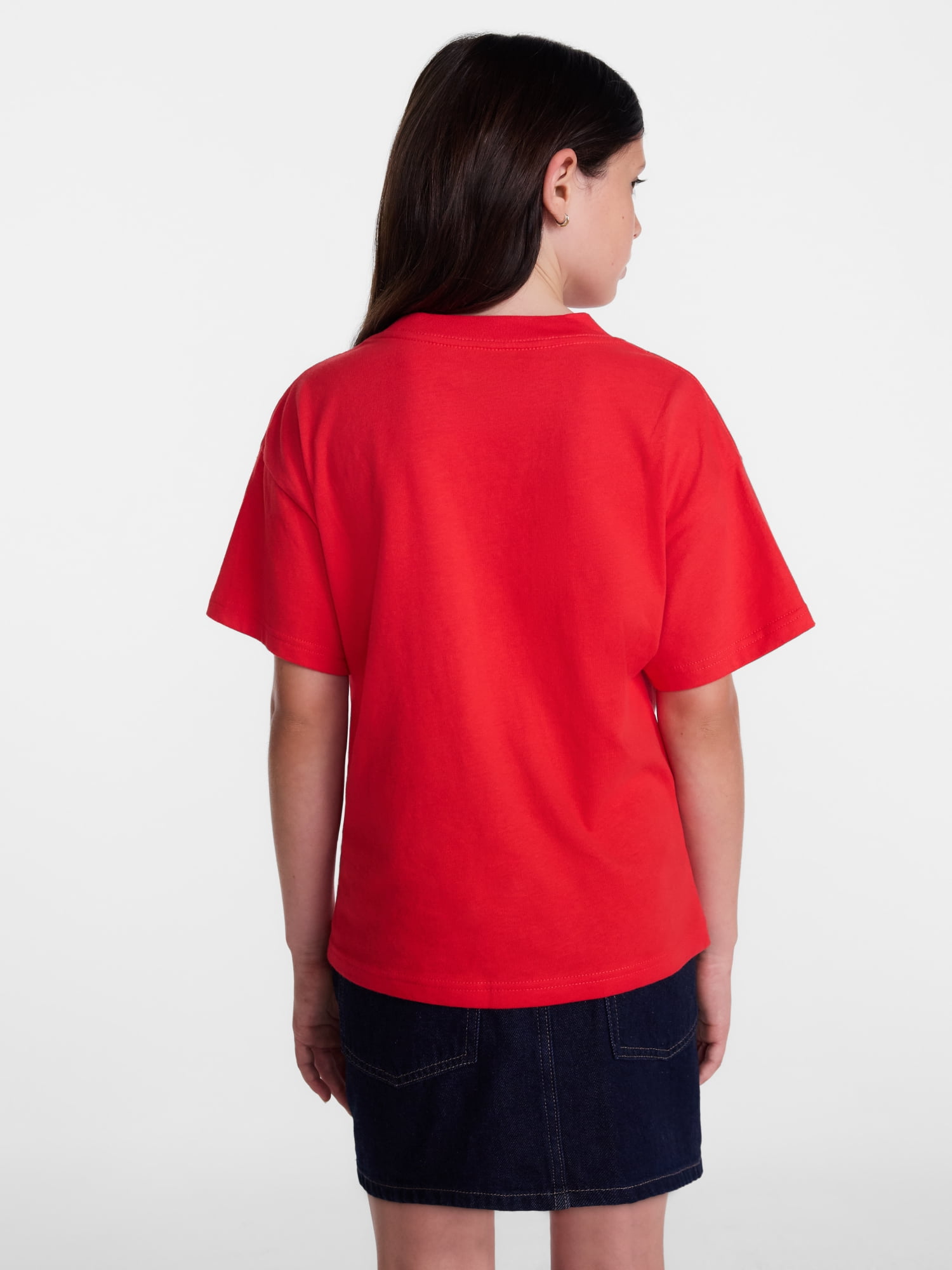 Weekend Academy Girls Oversized Graphic Cotton Tee with Short Sleeves, Sizes 4-18