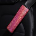 thumbnail image 1 of Funda protectora para cinturón de seguridad de coche de cuero color bronce con estrellas de colores, 1 of 2