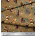 thumbnail image 2 of Soimoi Velvet Fabric Floral,Ball & Animals Cartoon Print Sewing Fabric Yard 58 Inch Wide, 2 of 3