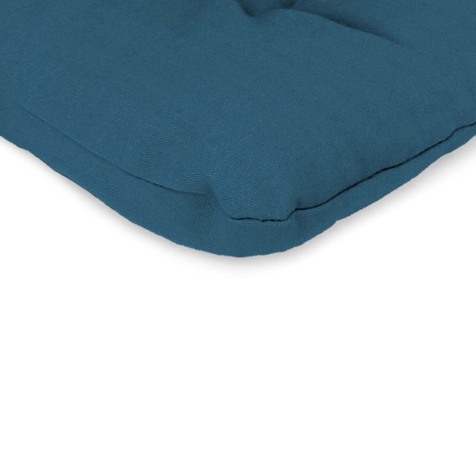 Jordan Manufacturing 38" x 21" Celosia Legion Blue Crosshatch Rectangular Outdoor Wrought Iron Chair Cushion with Ties and Hanger Loop