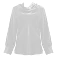 thumbnail image 5 of Women'S Tops, Tees & Blouses Gsakboxl Women's Minimalist Solid Color Cowl Neck Satin Blouse Elegant Long Sleeve V Neck Fashion Top Womens Tops, 5 of 5