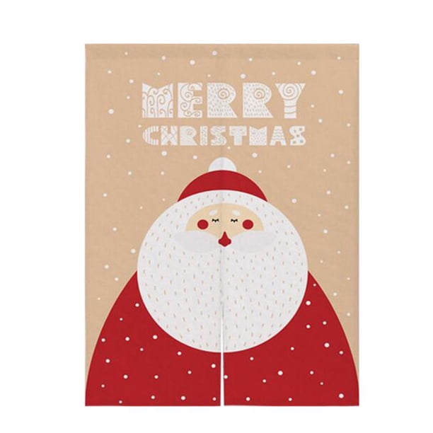 de Navidad Puerta Cortina Sala Divisor Decoración Santa Claus Beige S