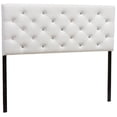 thumbnail image 1 of Bowery Hill Modern Faux Leather Tufted Full-Size Panel Headboard in White, 1 of 6