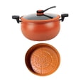 thumbnail image 3 of WeiLaiKeQi Micro Cookware 7L Double Handle Multipurpose Non Stick Soup Pot Simmer Pot for Food Soup Pasta Noodle Cereals orange, 3 of 9