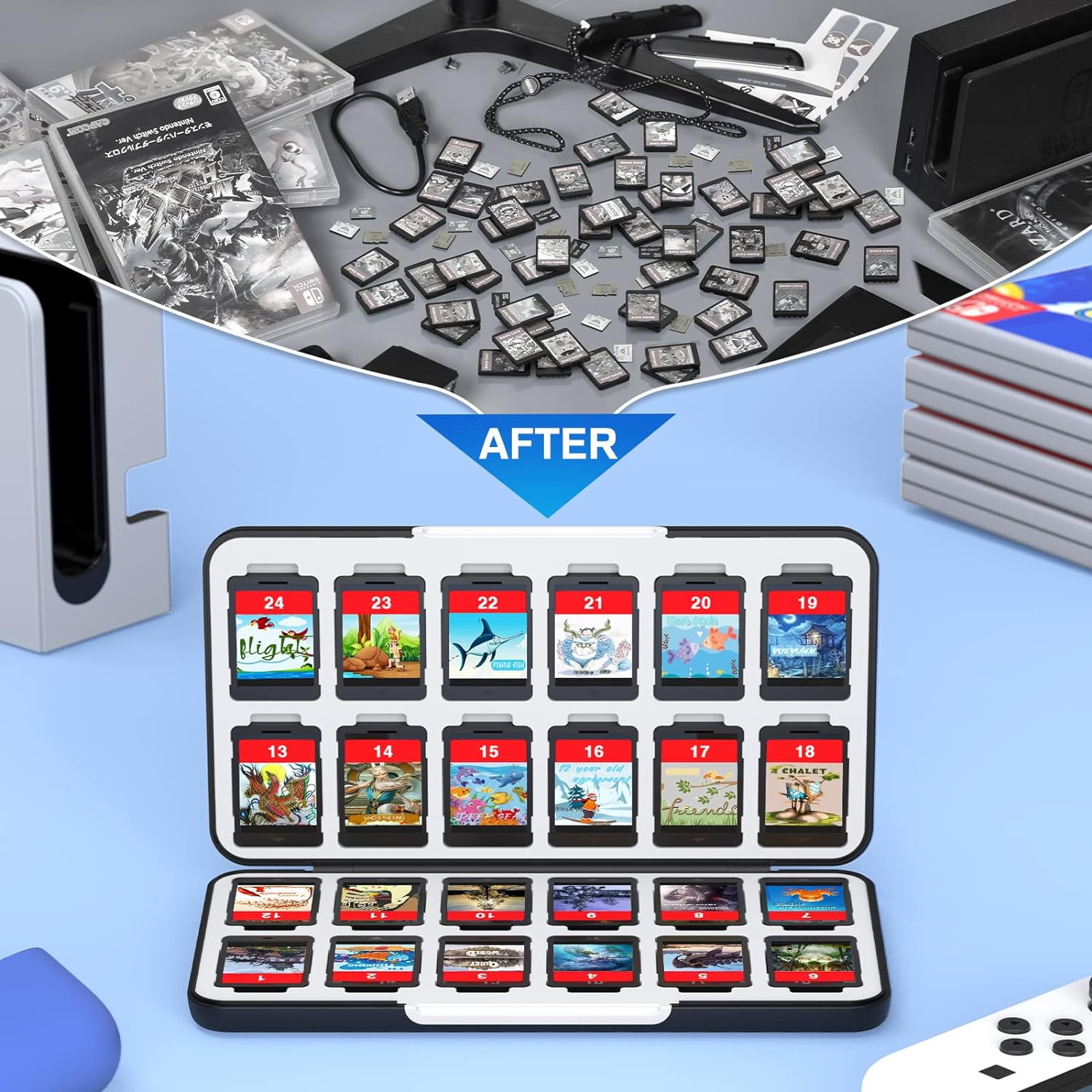 Switch Game Case 24 Compatible for switch 2(2025) Game Cards