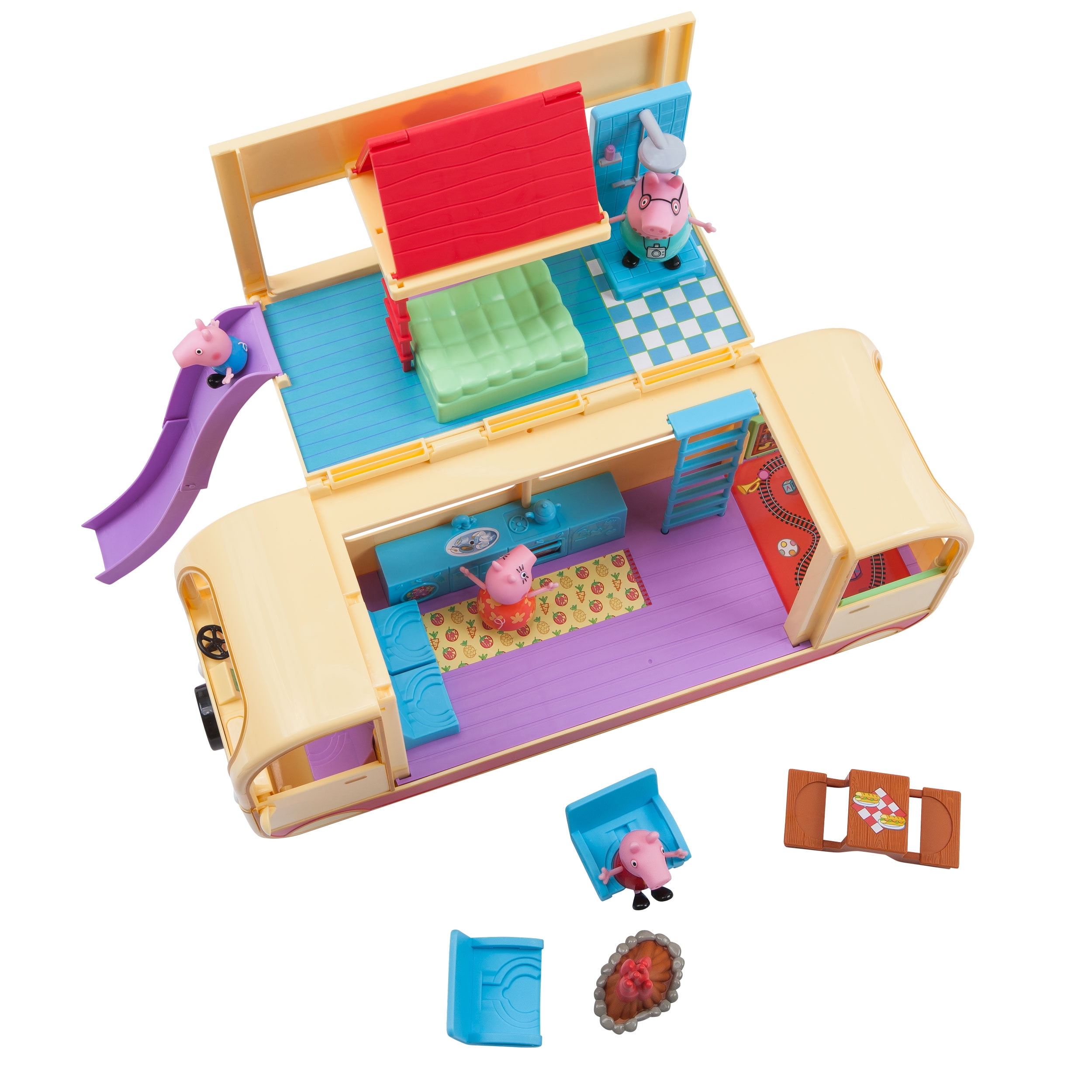 peppa pig's transforming campervan feature playset