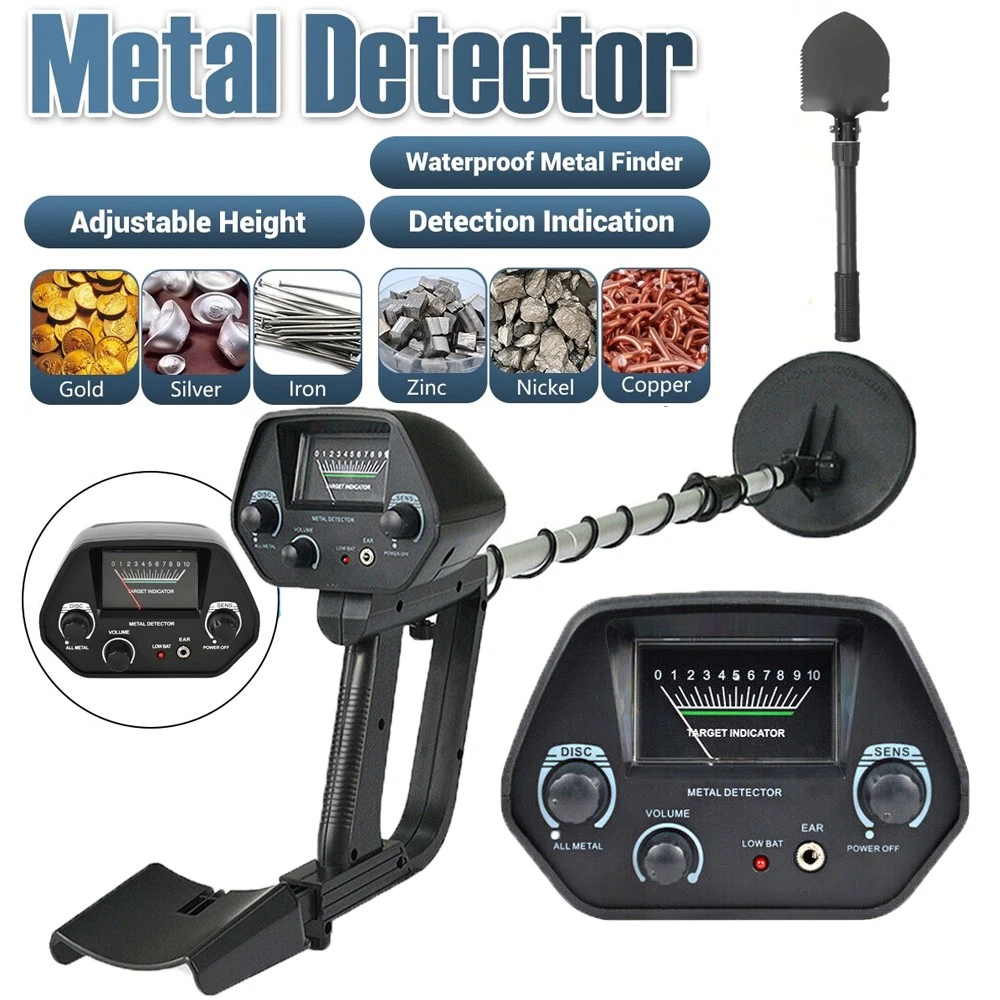 Professional Deep Ground Metal Detector,Waterproof Underwater & Beach Gold Seeker with Foldable Shovel, High-Sensitivity LCD with DISC Mode