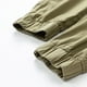 thumbnail image 5 of Pantalones largos para hombre, moda informal, cómodos, sólidos, con bolsillos, con cordón ajustable, pantalones regulares de poliéster para hombre., 5 of 8