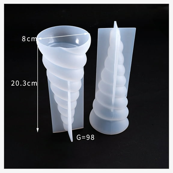 1pc Silicone Molds Resin Casting Molds For UV Resin Epoxy Resin Jewelry Making Horn White 20.3x8cm