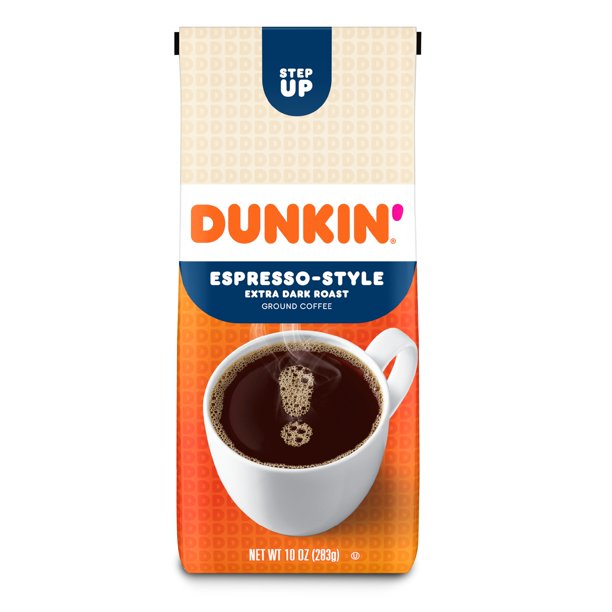 Dunkin' EspressoStyle Extra Dark Roast Ground Coffee, 10 Ounce Bag
