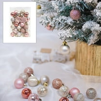 33-Pack Shatterproof Christmas Ball Ornaments, 3cm Mini Xmas Tree Decorations for Indoor & Outdoor, Safe for Kids & Pets pink