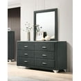 thumbnail image 2 of Melody 6-drawer Upholstered Dresser with Mirror Grey, 2 of 5