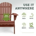 thumbnail image 4 of Smuxee Folding Adirondack Chair Sets of 2, Wood Outdoor Chairs for Patio, Brown, 4 of 8