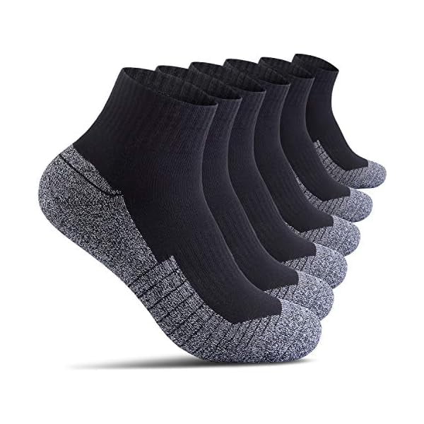 WAYAN Mens Cotton Athletic Ankle Socks - 6/8 Pack Thick Cushion Low Cut Sock Comfortable for Running Sport Casual Work