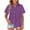 A2025-Purple, variant on Frostluinai Womens Linen Button Down Shirts Cotton Lapel Collar Short Sleeve Tshirts Solid Loose Fit Blouses Plus Size Lounge Tee Shirts