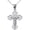 White, variant on Solid Gold Double Sided Eastern Orthodox Crucifix(Small) (10K Yellow Gold, Pendant with 16" chain)