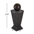 thumbnail image 3 of 35.5 Inch Dark Brown Concrete Tall Column Fountain with LED Lighting for Outdoor Garden and Patio – Retro Style Water Feature for Classical Landscape Decor, 3 of 9