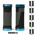 thumbnail image 2 of LEFU for Bicycle Handlebar Grips Cover Set Ergonomic Design TPR Rubber with Aluminum Alloy Lock Ring CNC Processed Comfortable Grip Texture for Cycling Mountain Bike 90mm Length, 2 of 4
