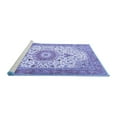 thumbnail image 2 of Ahgly Company Machine Washable Indoor Rectangle Medallion Blue Traditional Area Rugs, 3' x 5', 2 of 4