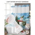 thumbnail image 4 of No Hook Shower Curtains with Snap-in Liner Set, Coastal Christmas Snowman Waterproof Hotel Style Bathroom Shower Curtain, Starfish Xmas Tree Beach Breathable Mesh Top Window Bath Curtains 66''x72'', 4 of 6