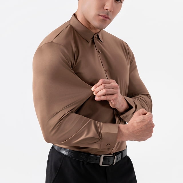 pstuiky camisetas de manga larga para hombre, Camisa informal de manga larga con botones y elástico para hombre salir tops l