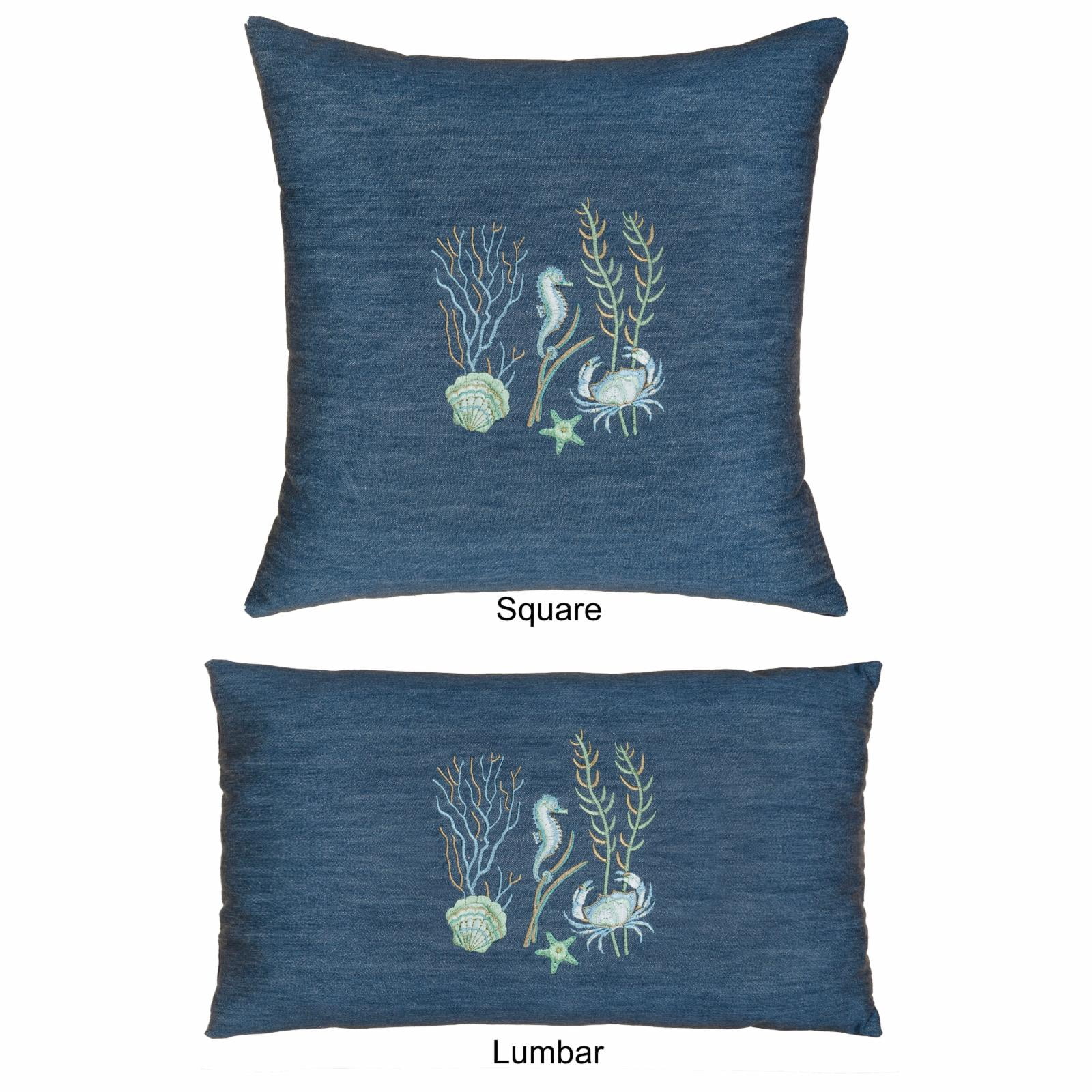 Linum Home Textiles Denim Decorative Square Pillow Cover 18" x 18", Aaron