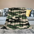 thumbnail image 2 of ONETECH Green Camo Throw Blanket Warm Comfortable Flannel Blanket for Couch, Super Soft Fuzzy Throws Blanket Fashion Decorative Plush Blanket for Sofa Bed Office Travel, 2 of 6