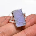 thumbnail image 3 of Natural Blue Lace Agate Stone 925 Sterling Silver Handmade Statement Ring Gift Jewelry, 3 of 5
