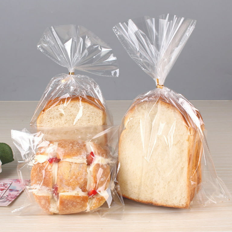 100pcs Clear Plastic Bags For Bread, Cake And Toast, Bakery