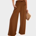 thumbnail image 2 of QHFBli Wide Leg Pants for Women High Wasited Baggy Palazzo Pants Casual Pull On Bell Bottom Smocked Elastic Waist Pants, 2 of 5