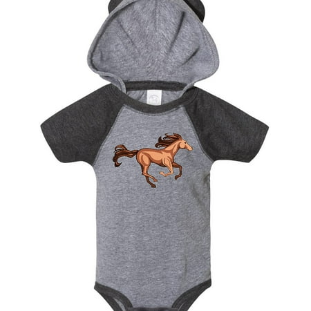

Inktastic Galloping Brown Horse-stylized illustration Gift Baby Boy or Baby Girl Bodysuit