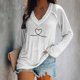 thumbnail image 2 of Blusa con cuello en V de manga larga con estampado de día de San Valentín suelto informal a la moda para mujer Fridja  FKASFK4110, 2 of 4