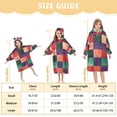 thumbnail image 4 of FORMRS Wearable Blanket Hoodie with Sleeves for Kids Cozy Flannel Sweatshirt, Red and Purple Plaid Pattern, 4 of 7