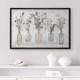 thumbnail image 5 of PixonSign Framed Canvas Print Wall Art Wood Panel Flowers In Glass Vases Nature Wilderness Illustrations Modern Art Botanical Floral Farmhouse/Country Relax/Calm/Cozy for Bedroom - 16"x24" Black, 5 of 5