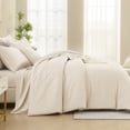 thumbnail image 4 of ANGENIA King Comforter Sets with Sheet Beige - 7 Pieces King Size Bed in a Bag, Cream Soft Fluffy All Season Solid Bed Set with Comforter, Sheets, Pillowcases & Shams, 4 of 9