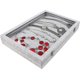 thumbnail image 4 of BELLE Vous Gray Velvet Necklace Box with 20 Notches and Latching Glass Lid - Stackable Jewelry Tray for Drawer - for Necklace, Bracelets, Earrings and, 4 of 5